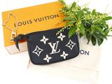louis vuitton black monograme wrist bag with chain
