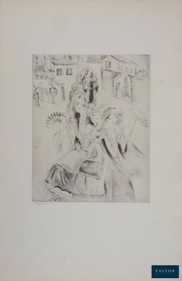 un dessin en noir et blanc représentant une femme assise sur une chaise
