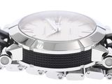 a close up of a wrist watch with a chain around it
