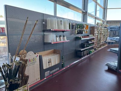 many items on the shelves in the store for sale