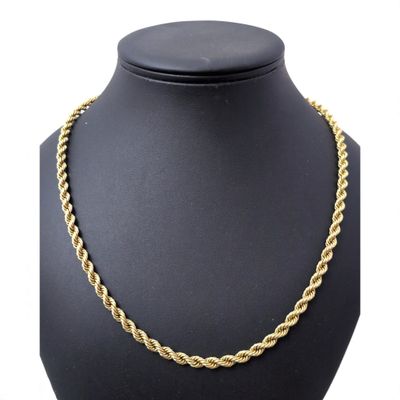 COLLIER or jaune mailles torsadées poids 25,6 g long 62 cm - Photo 1