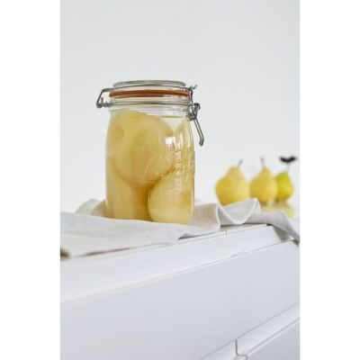 95 / Lot de 5 bocaux en verre transparent de 1L - Diam…