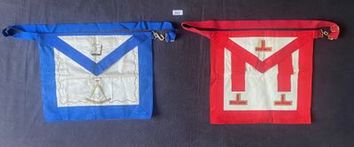 Franc-Maçonnerie : deux tabliers maçonniques de compagnon/Ma…