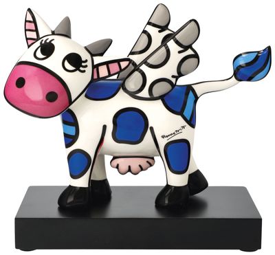 Romero Britto Sculpture en porcelaine "Flying Cow"