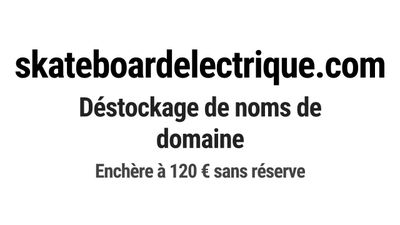 Nom de domaine skateboardelectrique.