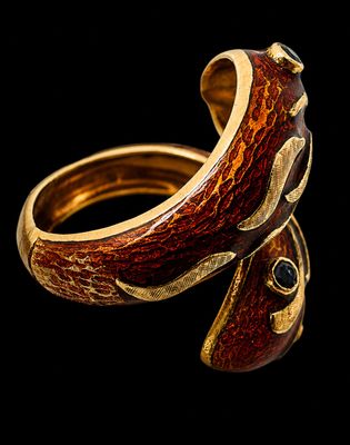 une image montrant un gros plan d'une bague sur fond noir