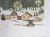 a picture of a picture of a snowy village