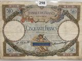 un ancien billet de banque français sur lequel figure une image de Cherensils