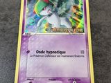 a close up of a pokemon card on a table
