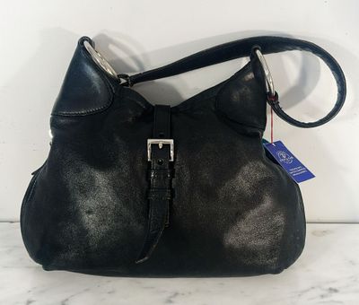 PRADA - Sac à main en cuir noir souple pouvant s'agrandir, à…