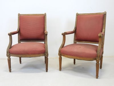 pair of 19th century french louis xvi style armchairs