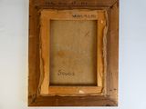 an old picture of a picture frame hanging on a wall