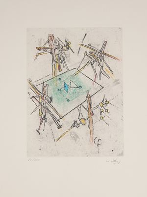 une image représentant un dessin d'une table sur laquelle se trouve un jeu