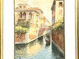 une photo d'un tableau représentant un bateau descendant la rivière