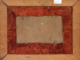 an image of a painting of a wooden frame with a red border