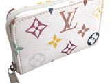 louis vuitton white multicolored leather zippy wallet