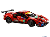 a red toy car that is on display on a white background