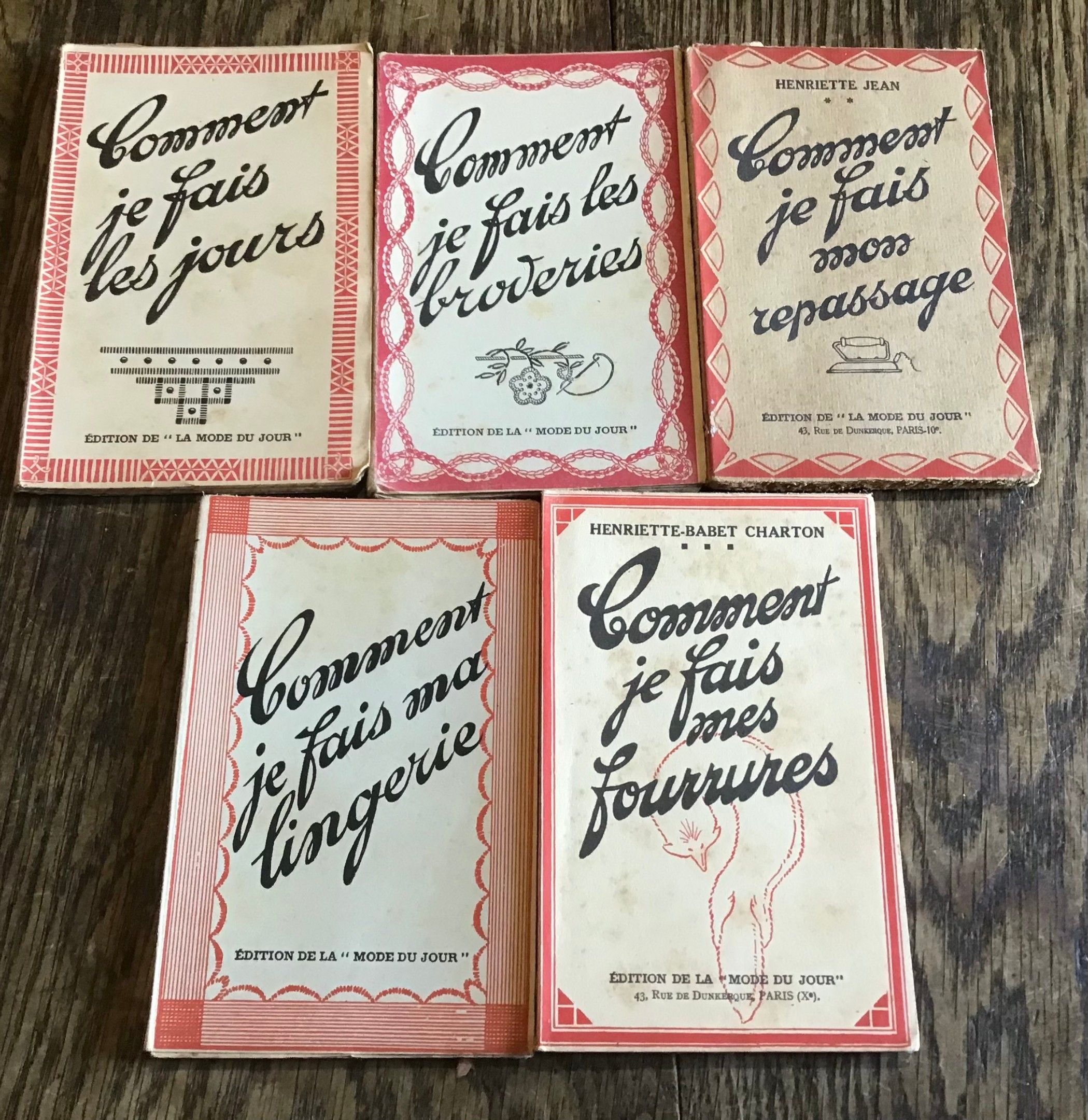 5 ouvrages de la collection Comment je fais Mes fourrures Les broderies Les jours Mon repassage Ma lingerie Édition d...