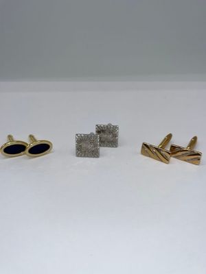 Lot de 3 paires de boutons de manchettes (état d'usage)