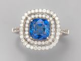 a blue sapphire and diamond ring