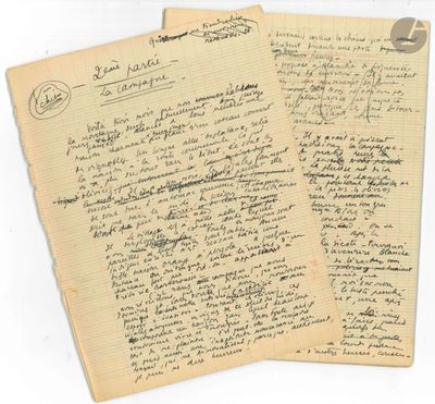 Jean DESBORDES (1906-1944). Deux manuscrits autographes et u…