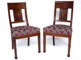 paire de chaises anciennes avec dossier et assise tapissés