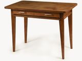 a small wooden table with a drawer on top of it