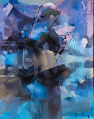 une peinture à l'huile représentant une femme tenant un pistolet à la main
