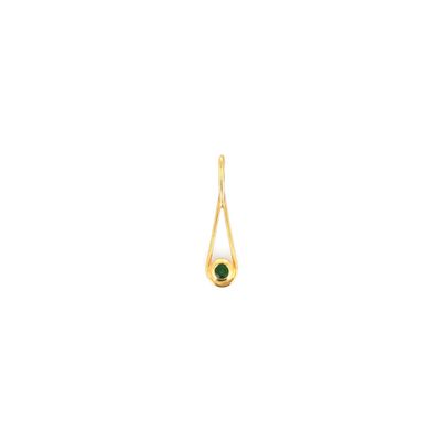 a single emerald tear pendant on a white background