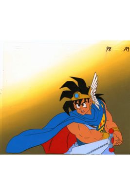 une image représentant un personnage de bande dessinée tenant une épée à la main