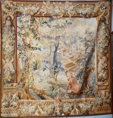 an image of a tapestry hanging on a wall in a room