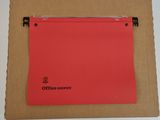 a picture of a piece of red paper on the wall