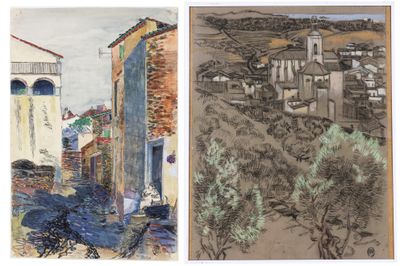 Hélène RIVIERE (1896-1977) Ensemble de 3 dessins : - Photo 1