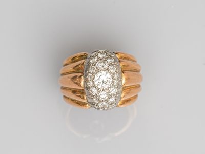 an 18k gold and diamond ring