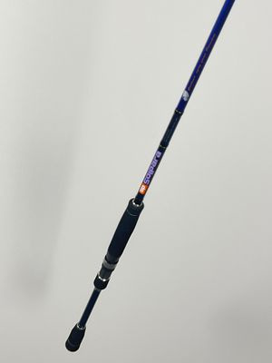 a close up of a fishing rod on a white background