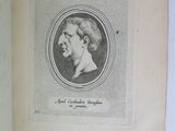 an old book with a picture of a man in profile
