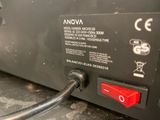 a close up of a power strip connected to a computer