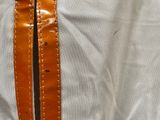 a close up of a bag with a zipper on it