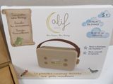 a cardboard box with a picture of a radio on top of it