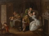 an image of a painting of a family in a living room