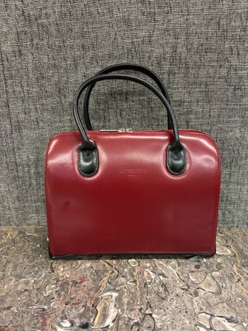 LANCASPO Paris – Sac porté portée main en cuir rouge et noir. Éta...