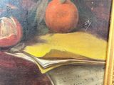 a painting of a still life with fruit on a table