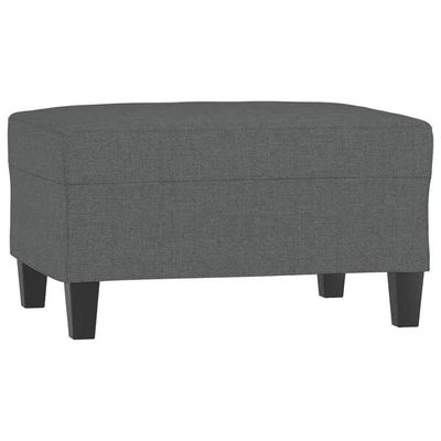 un pouf gris avec des pieds en bois et une assise