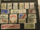a display case with a lot of stamps on it