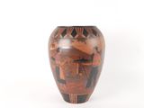 a vase with a picture of a man and a woman on it