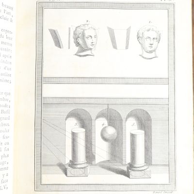 un livre ouvert sur lequel figure le dessin d'une tête d'homme
