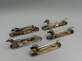six antique silver plated duck handles with handles and handles