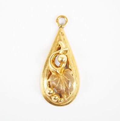 an image of a gold pendant on a white background