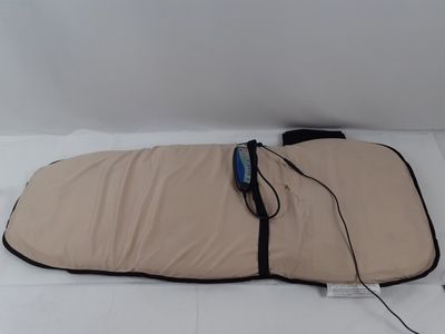 a sleeping bag with a remote control attached to it