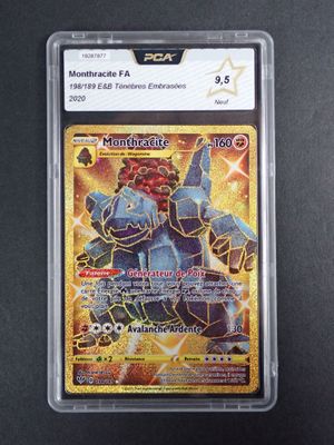 a close up of a card on a table with a black background